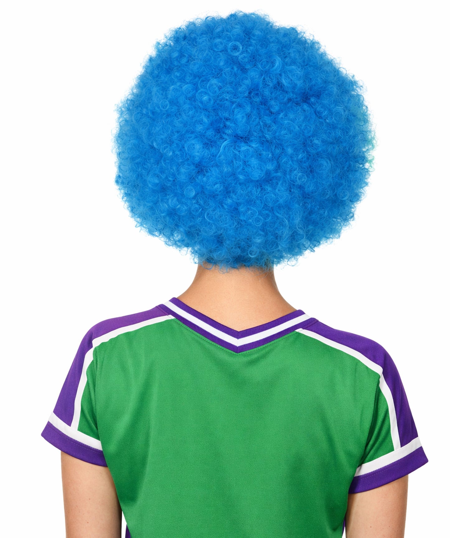 Sweden Flag Sport Afro Blue and Yellow Wig