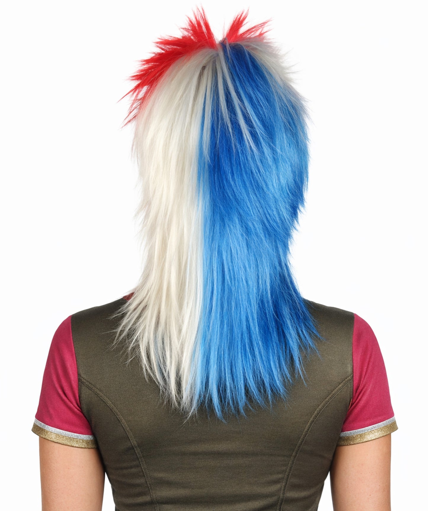 Panama Flag 80's Mullet Multicolor Wig