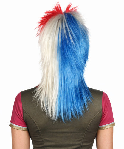Panama Flag 80's Mullet Multicolor Wig