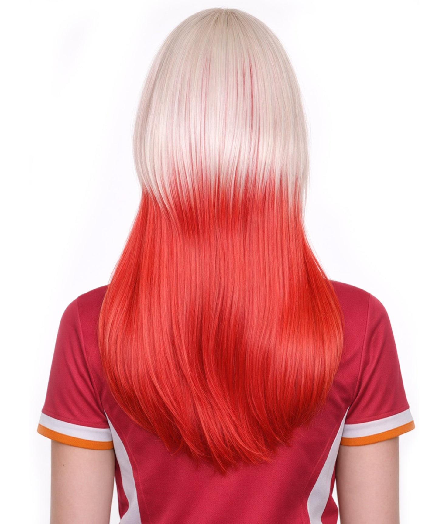 Poland Flag Long Bob White and Red Wig