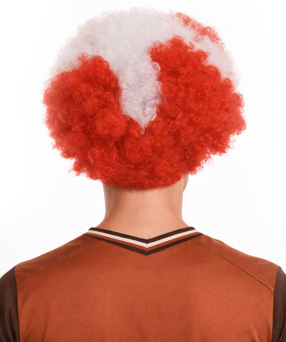 Switzerland Flag Afro Red and White Wig