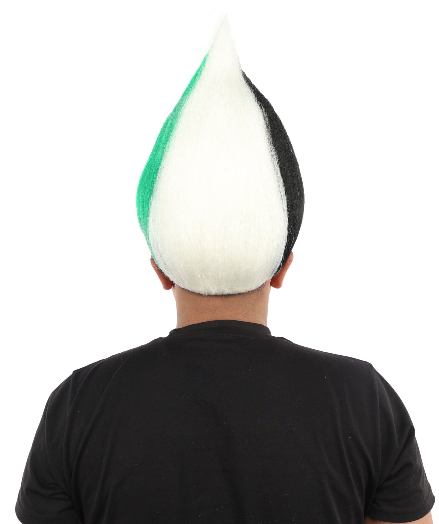 HPO Adult Unisex Jordan Flag Inspired Troll Wig – Tall Spiky Red, Black, and Green Hairpiece | Ideal  for Sport National Events & Parties