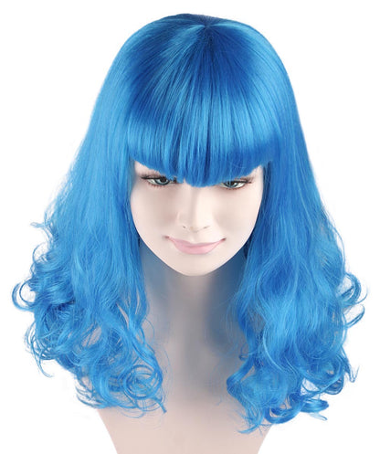 Blue Angel Womens Wig | Long Curly Fashion Cosplay Halloween Wig