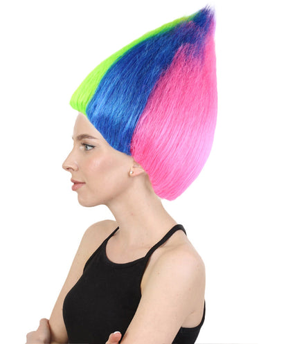 Rainbow Colors Straight Trolls Wig Halloween Cosplay Party Fancy Dress HW-1348 | HPO