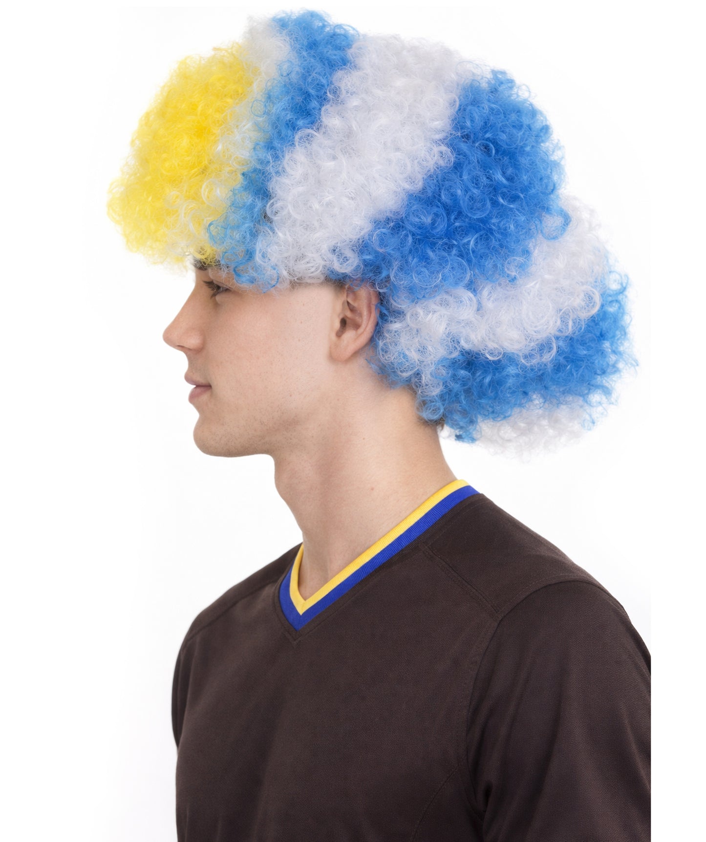 Uruguay Flag Afro Multicolor Wig