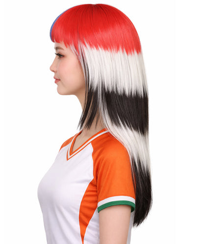 South Korea Flag Bob Multicolor Wig