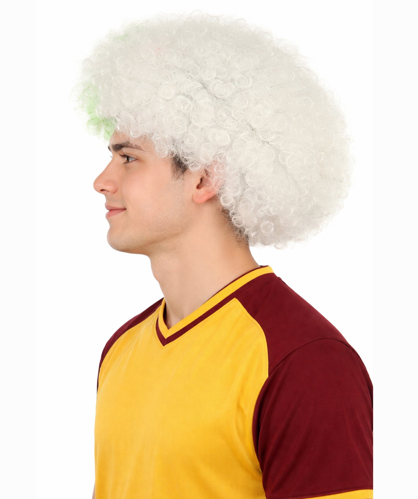 Green and White Two Tone Bouncy Afro Wig |
