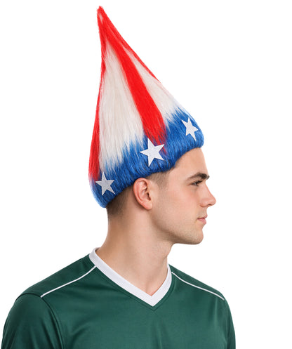 American Stripes Troll Multicolor Wig