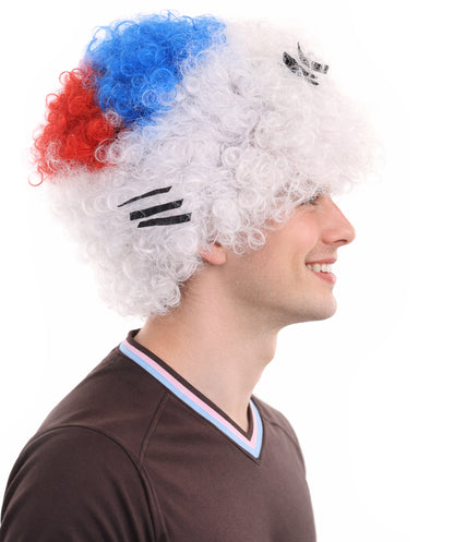 South Korea Flag Afro Multicolor Wig