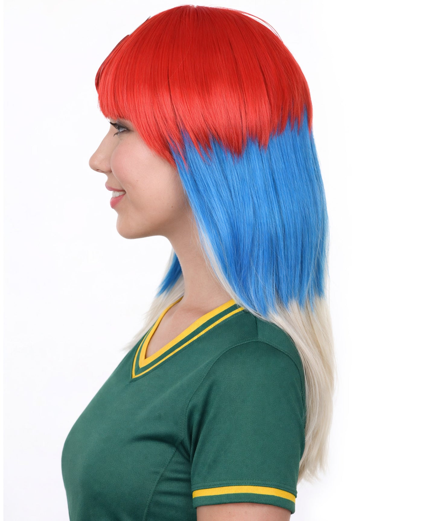 Serbia Flag Bob Multicolor Wig