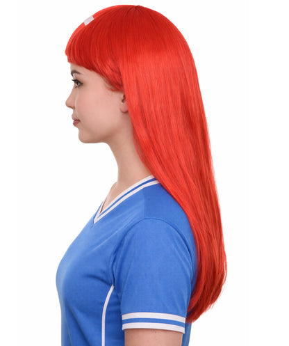 Switzerland Flag Long Bob Red and White Wig