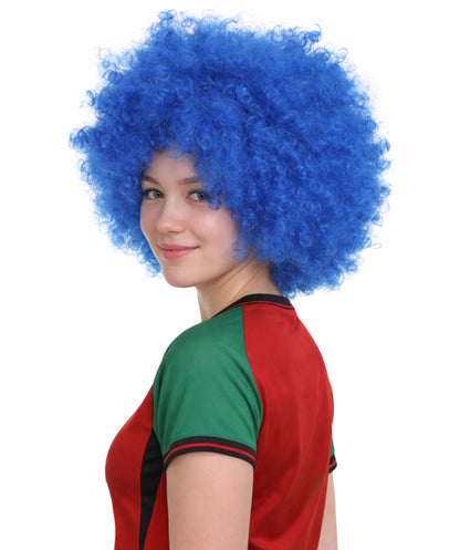 Short Afro Clown Unisex Wig | Fancy Halloween Wig Premium Breathable Capless Cap | Multicolor Options