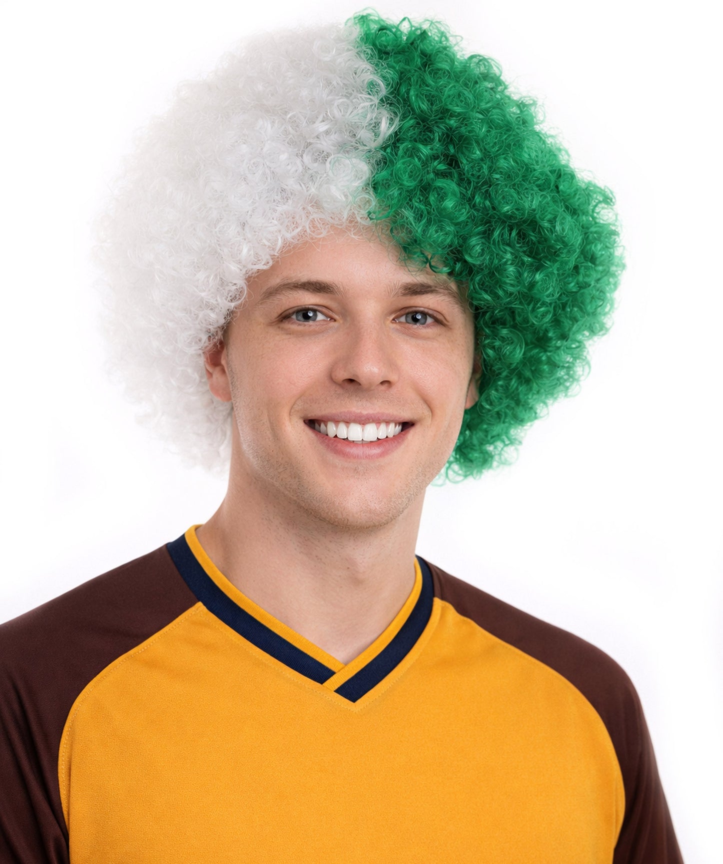 Algeria Flag Jumbo Afro Green and White Wig
