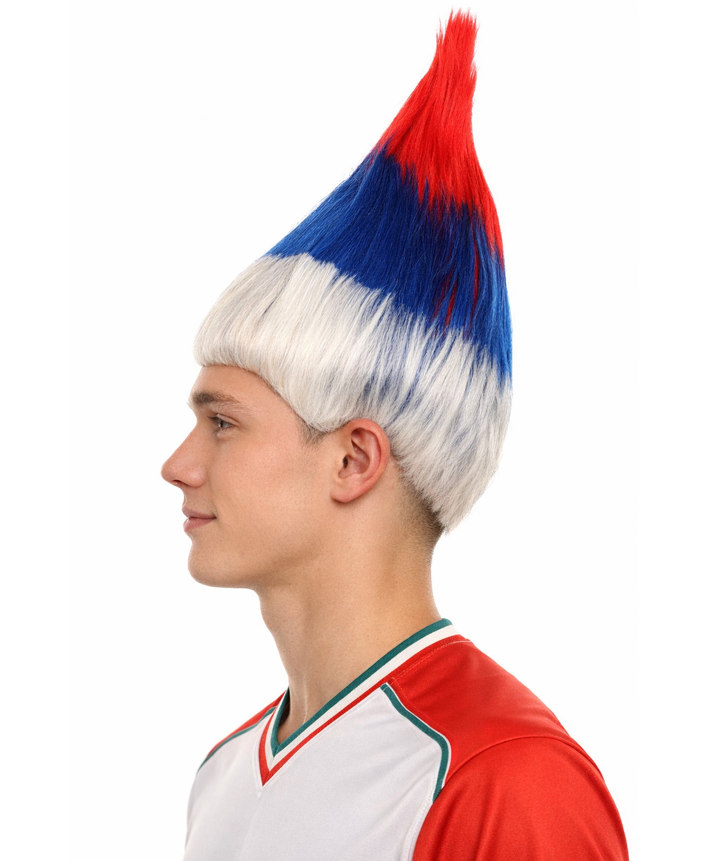 Serbia Flag Troll Multicolor Wig