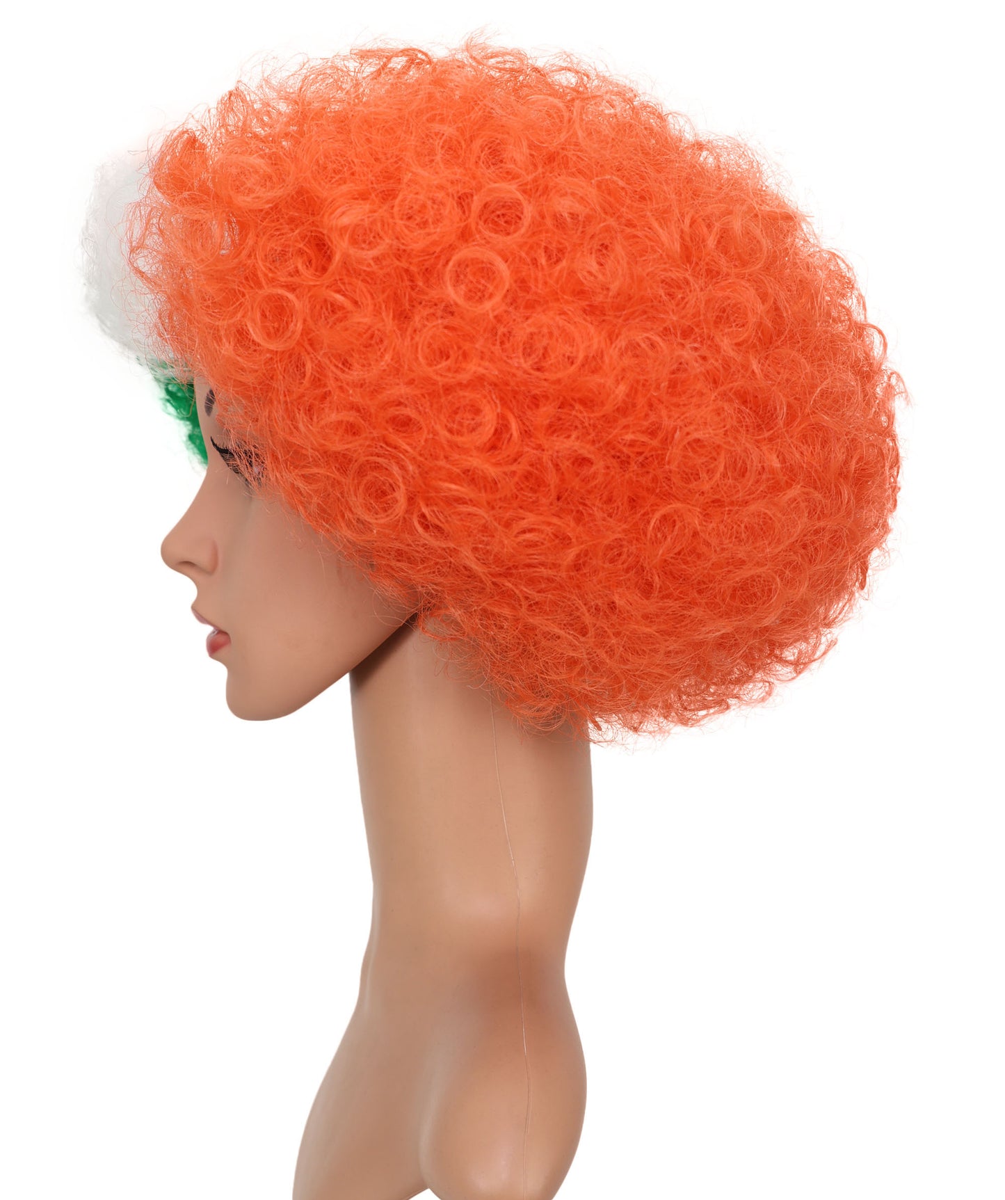 Ireland Flag Green, White, and Orange Clown Afro Wig