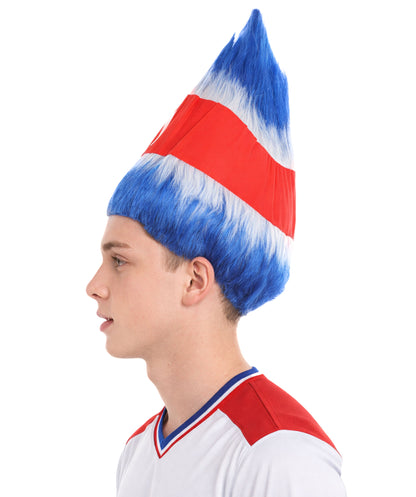 Costa Rica Flag Troll Multicolor Wig