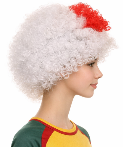 Japan Flag Afro Red and White Wig
