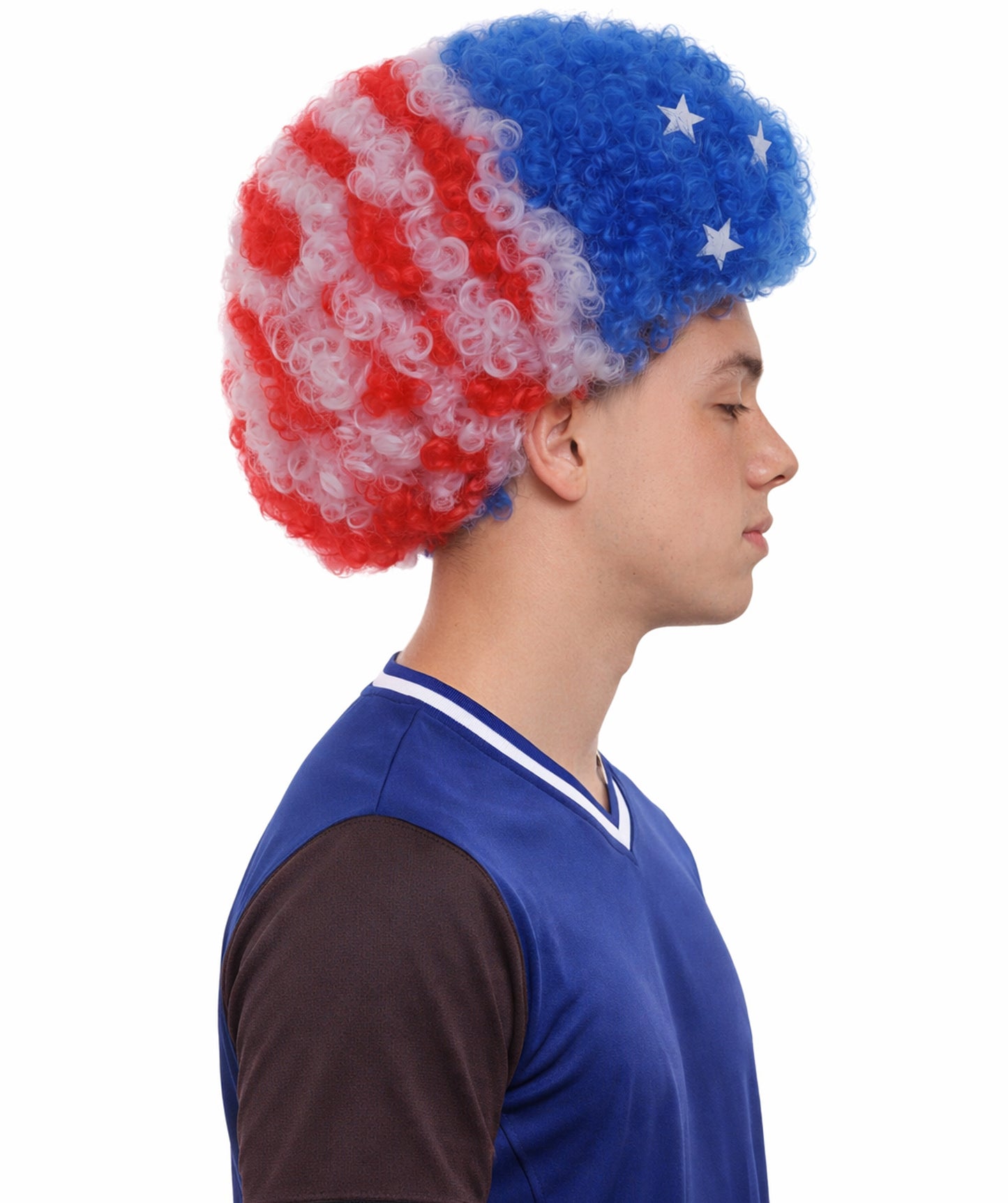 United States Flag Afro Multicolor Wig