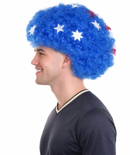 Australia Flag Afro Multicolor Wig