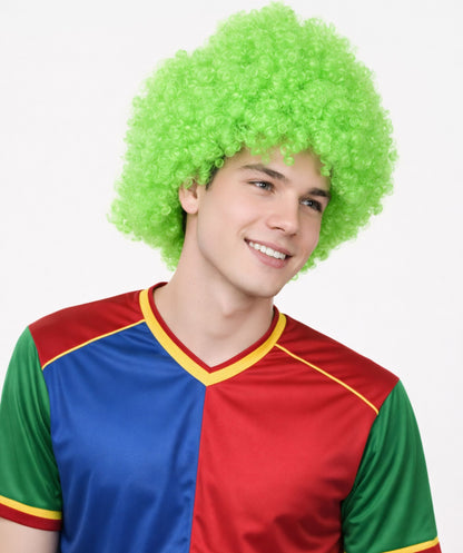 Super Afro Green Wig