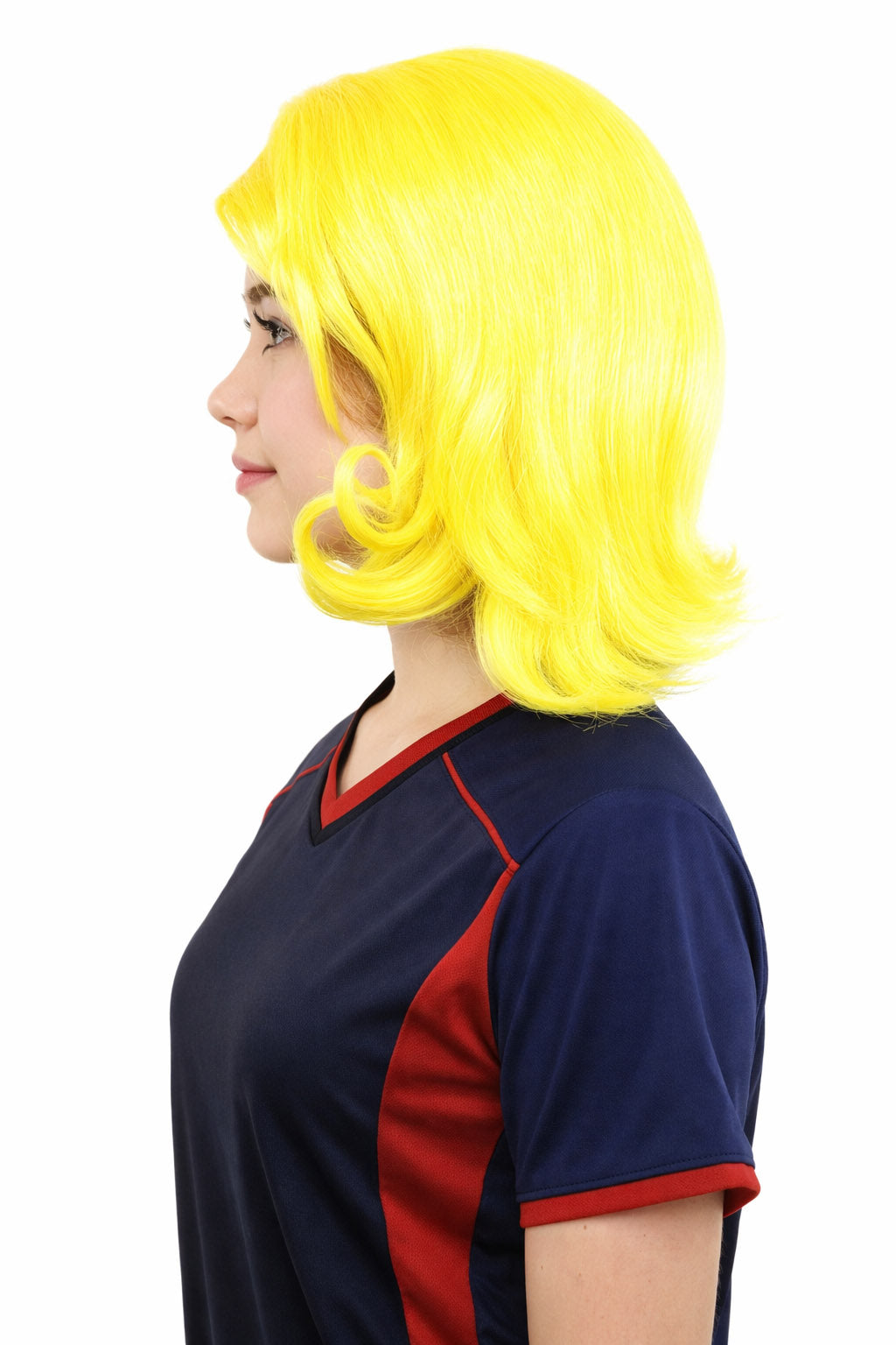 Women's Wavy Bright Yellow Wig | Vibrant Synthetic Medium Hairstyle for Cosplay, Festivals, Stage Shows,  Parties & Photoshoots