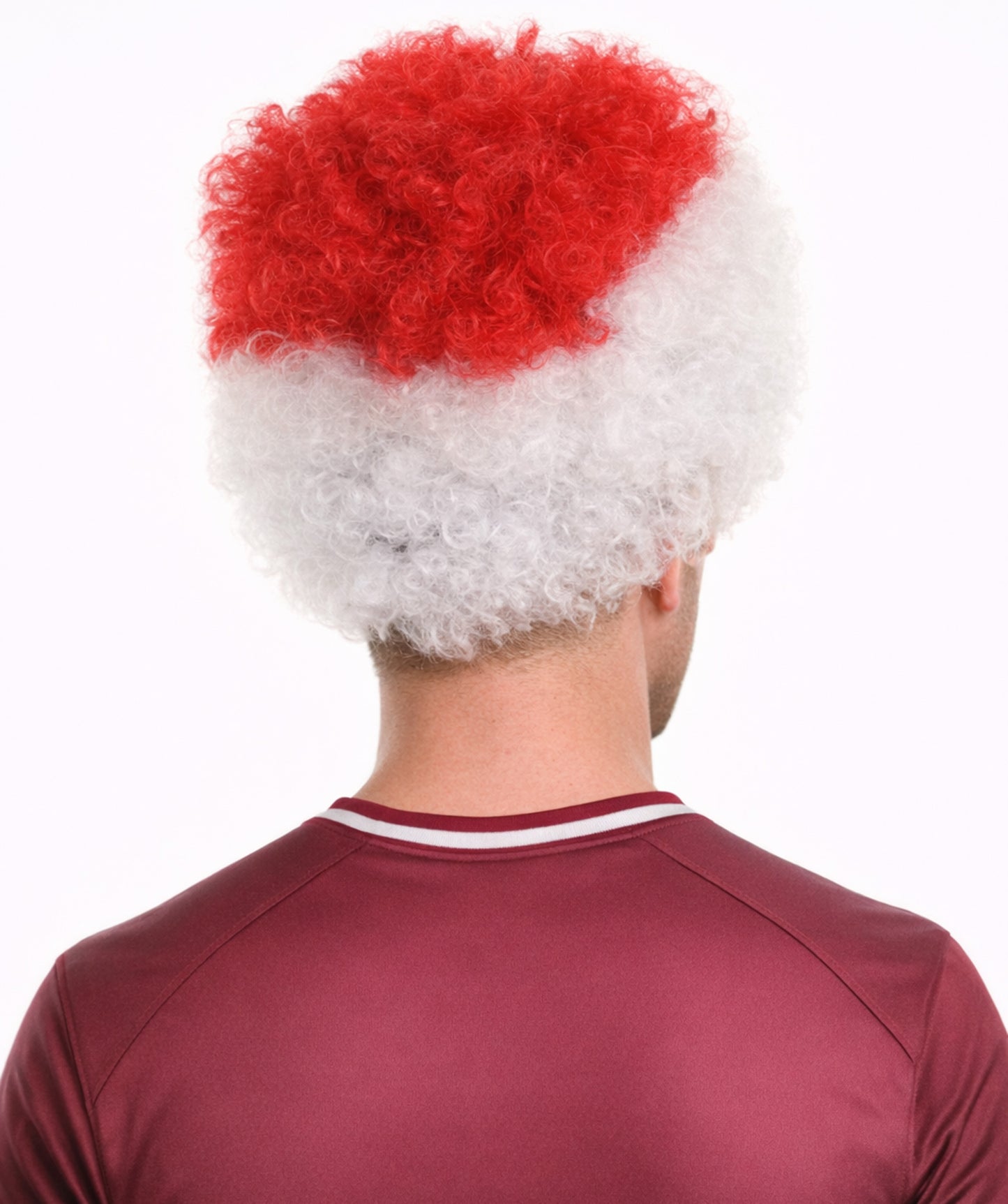 Japan Flag Afro  Red and White Wig