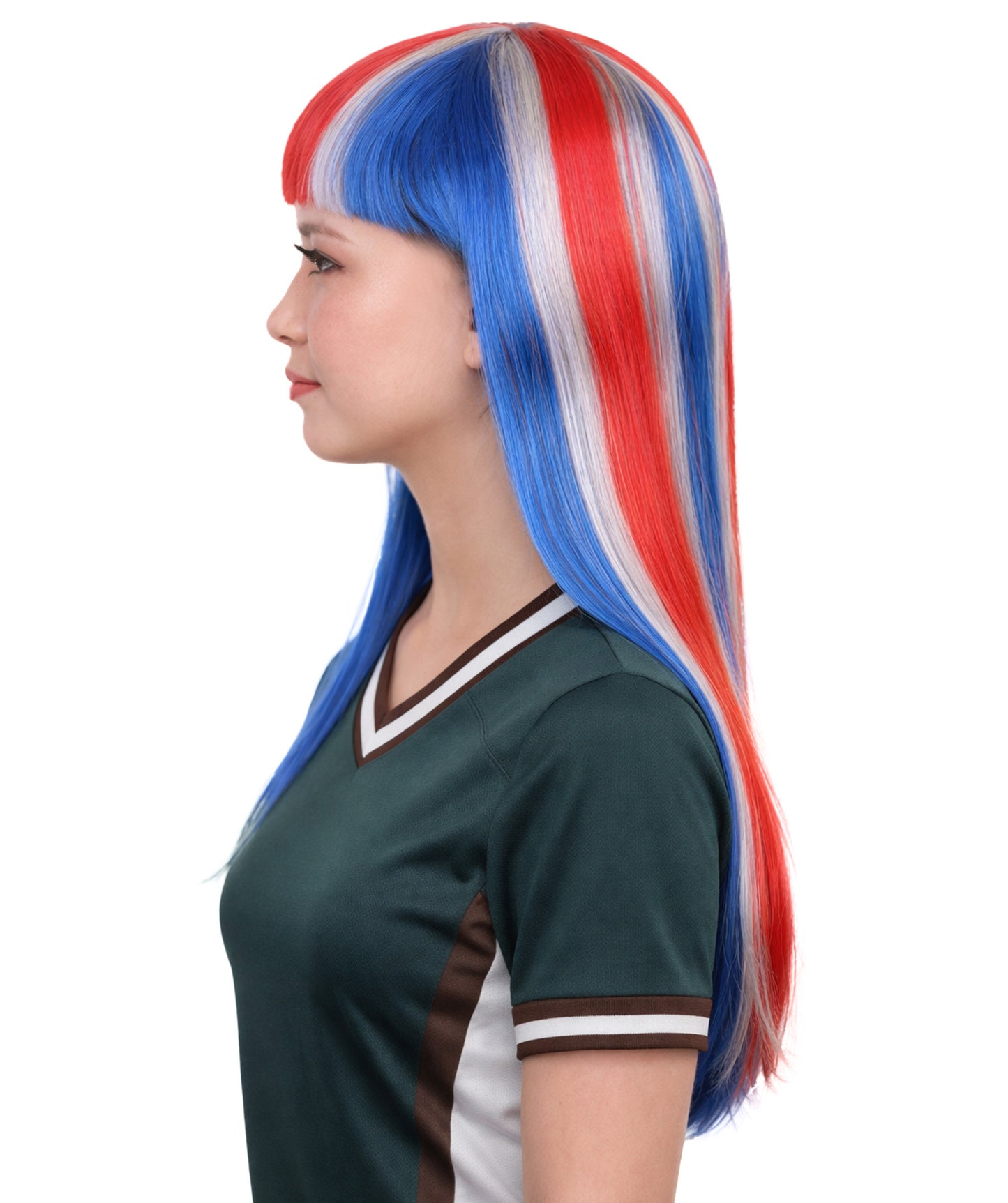 Iceland Flag Long Bob Multicolor Wig