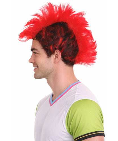 Albania Flag Mohawk Red and Black Wig