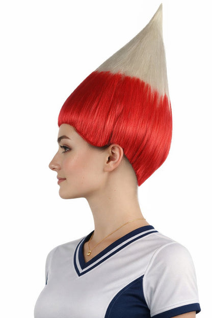 Poland Flag Troll White and Red Wig