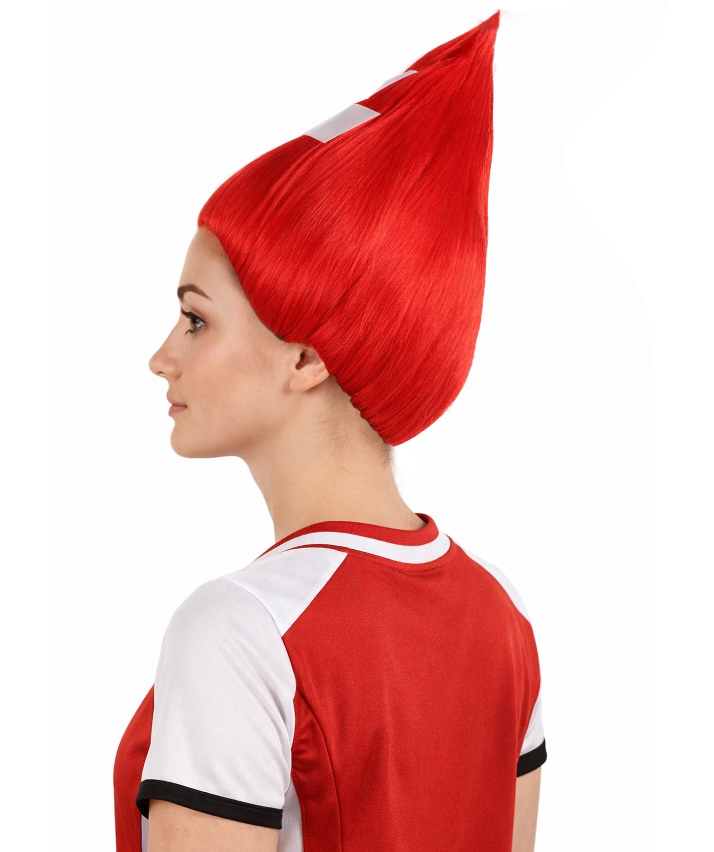 Switzerland Flag Sport Troll Red and White Wig