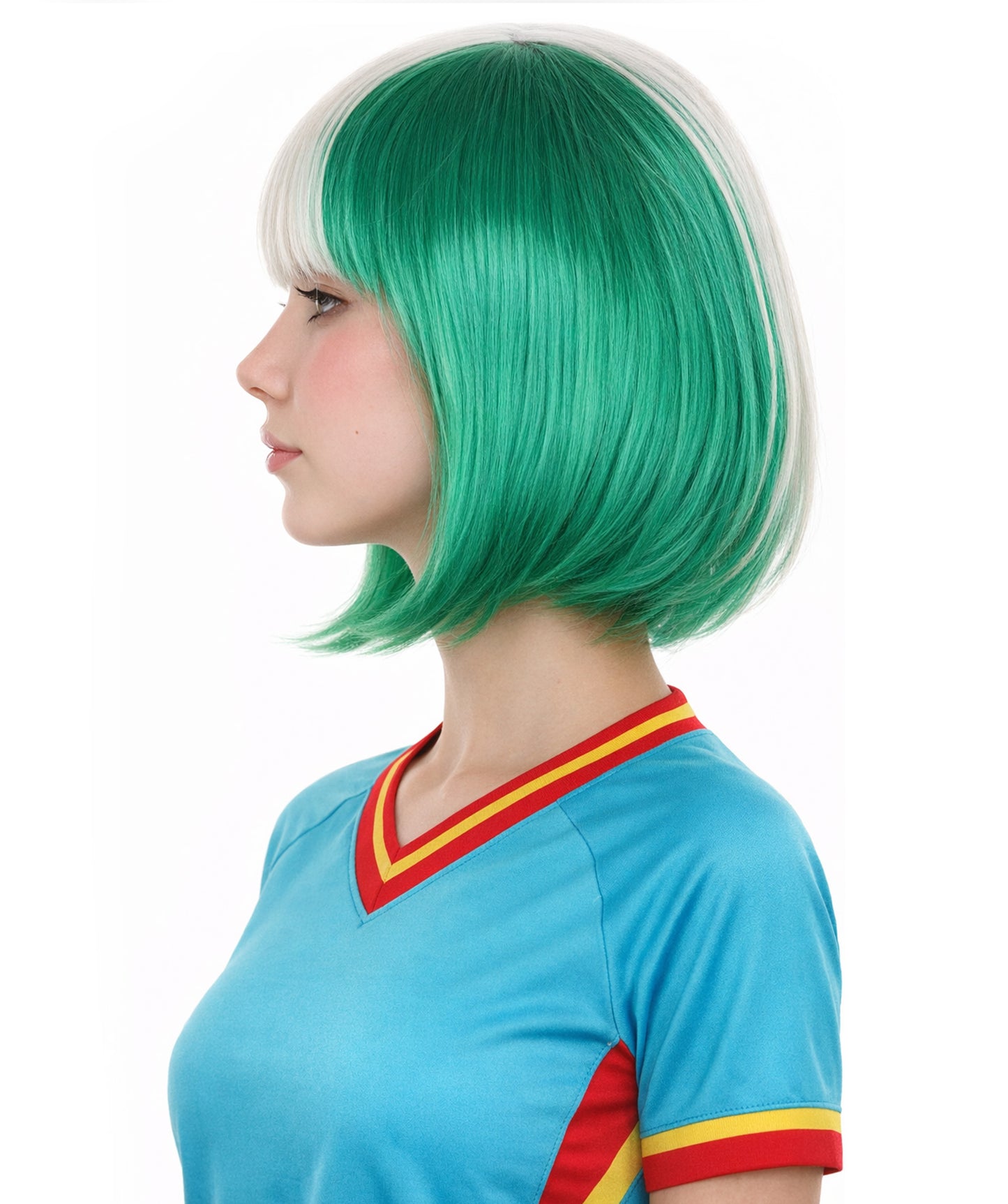 Nigeria Flag Bob Green and White Wig