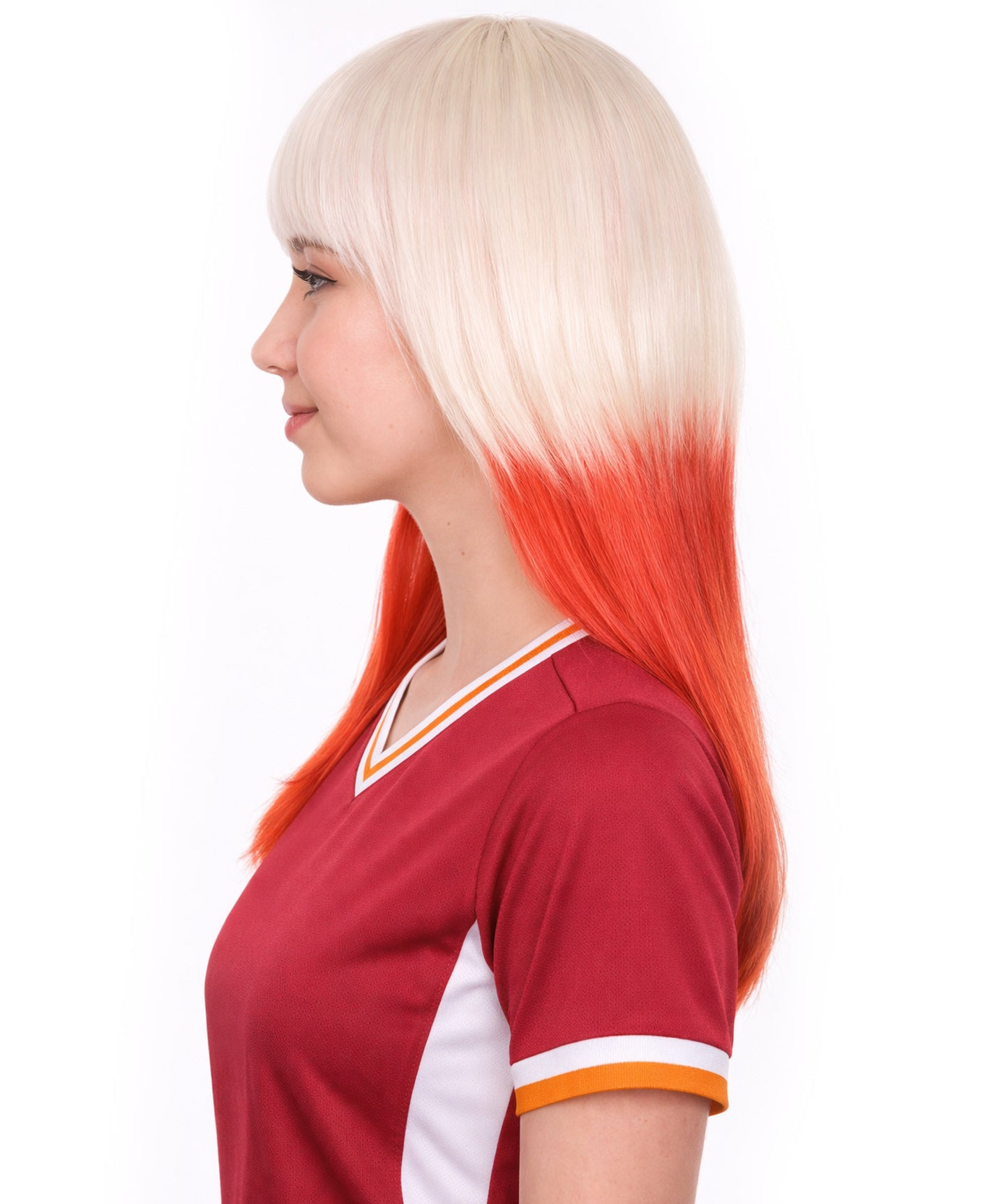Poland Flag Long Bob White and Red Wig