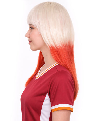Poland Flag Long Bob White and Red Wig
