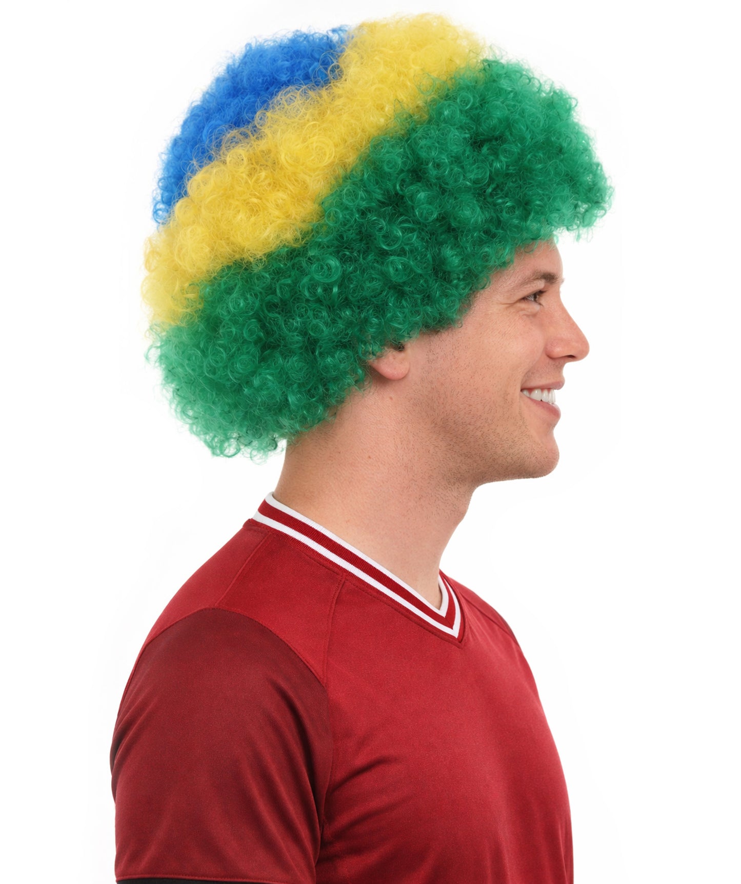 Brazil Flag Flag Afro Multicolor Wig