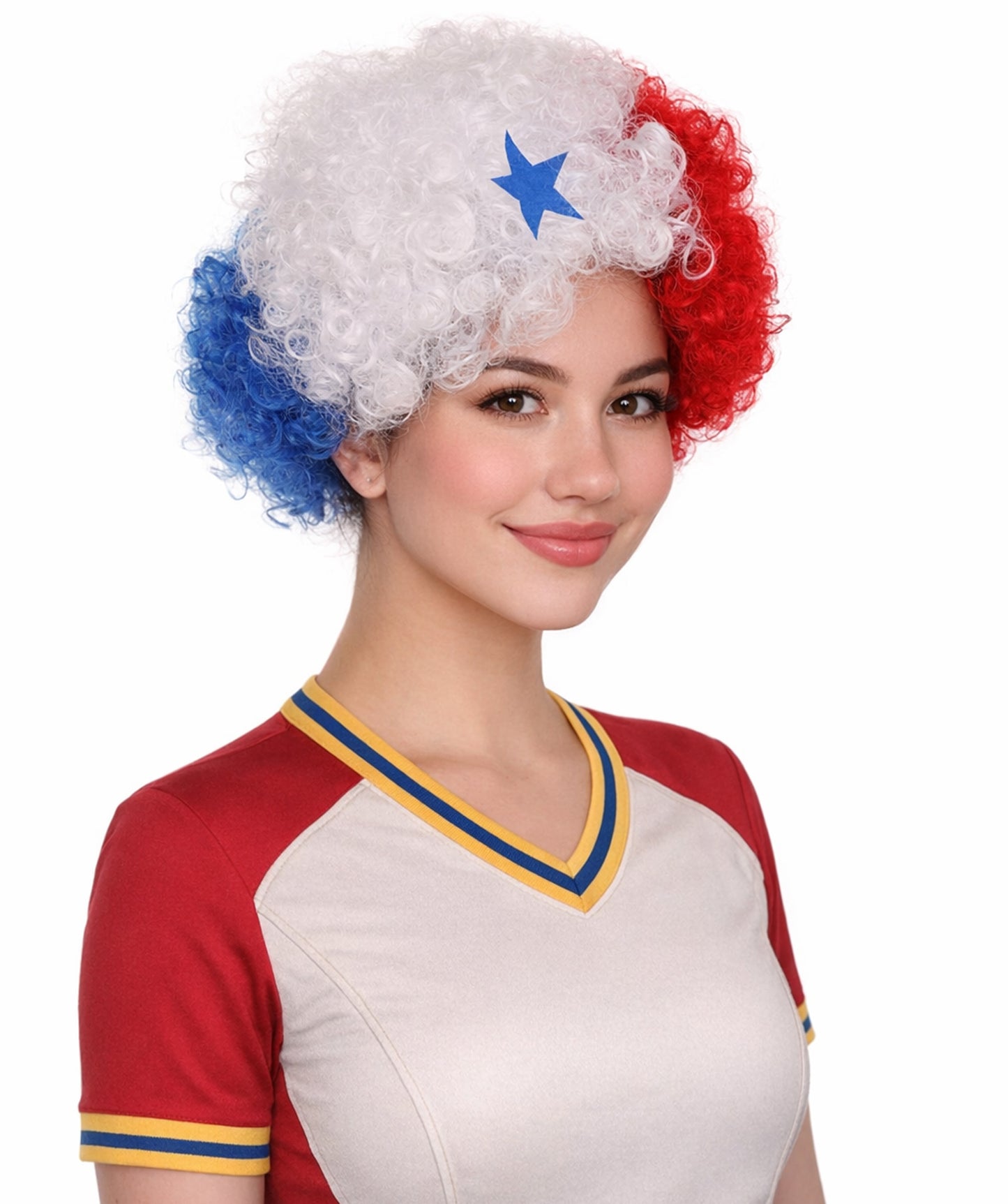 Panama Flag Afro Multicolor Wig