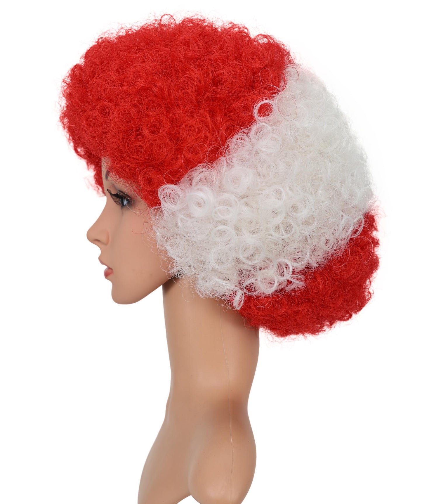 Austria Flag Red & White Clown Afro Wig