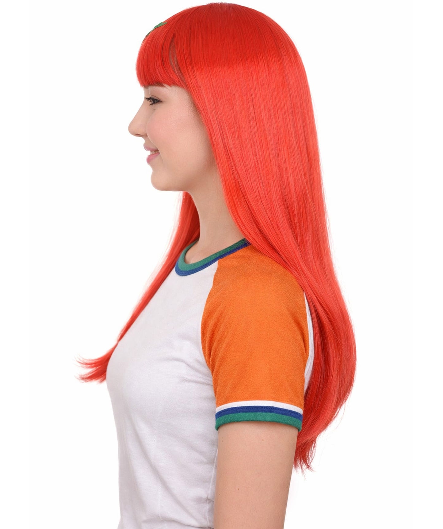 Morocco Flag Sports Long Bob Red and Green Wig
