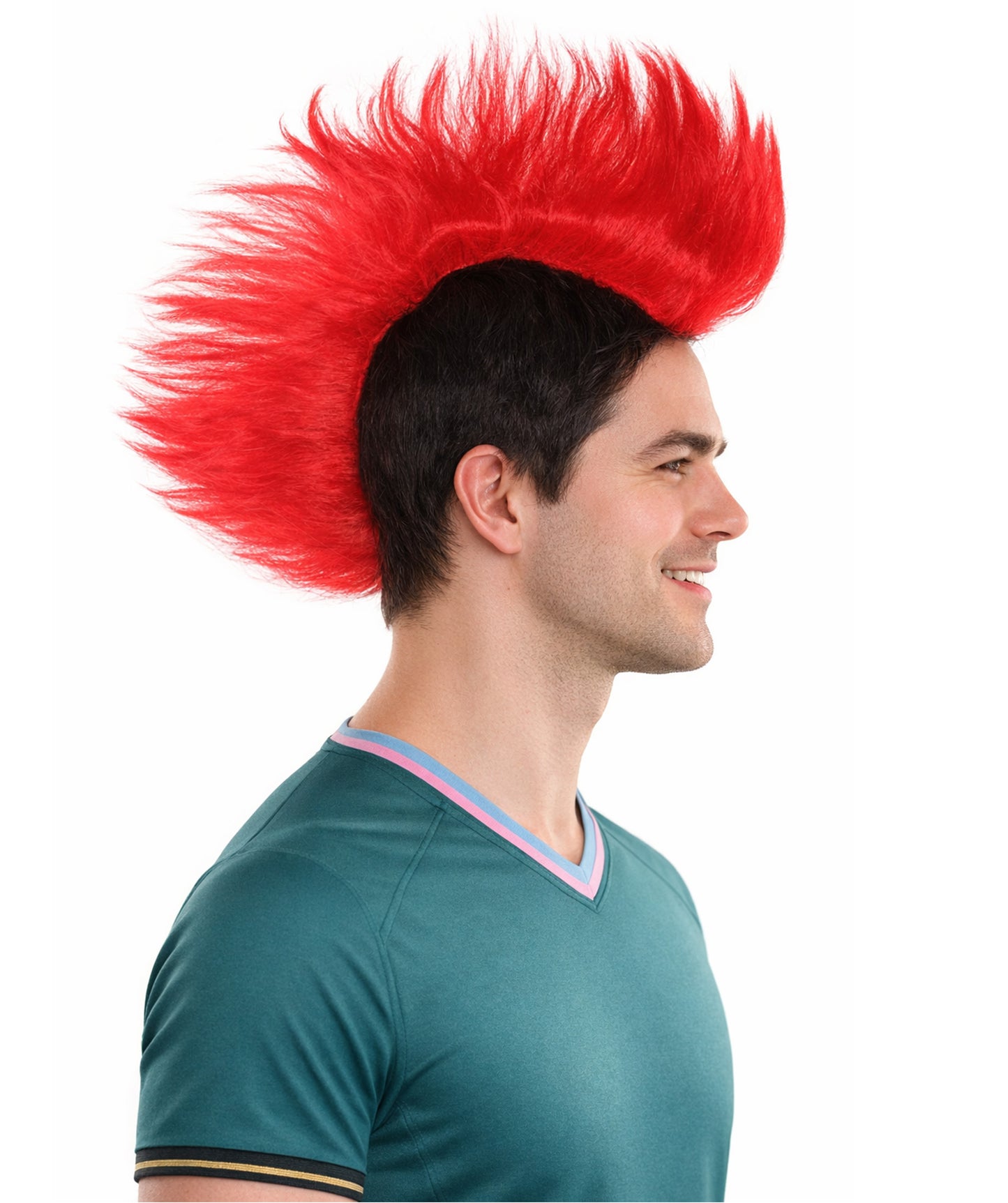 Albania Flag Mohawk Red and Black Wig