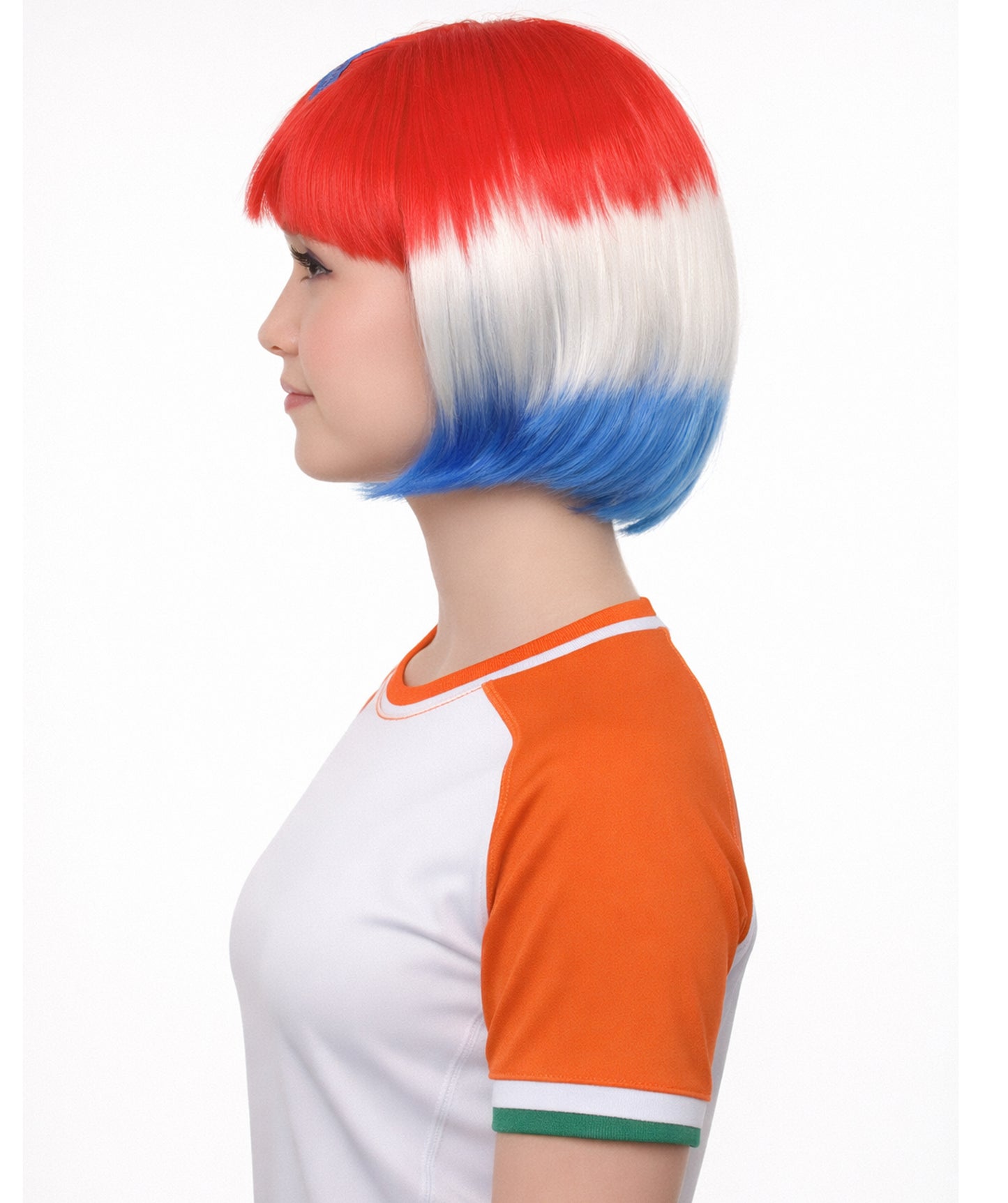 Croatia Flag Bob Multicolor Wig