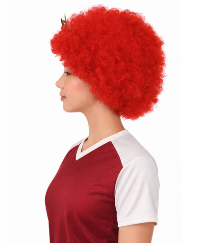 Morocco Flag Sport Afro Red and Green Wig