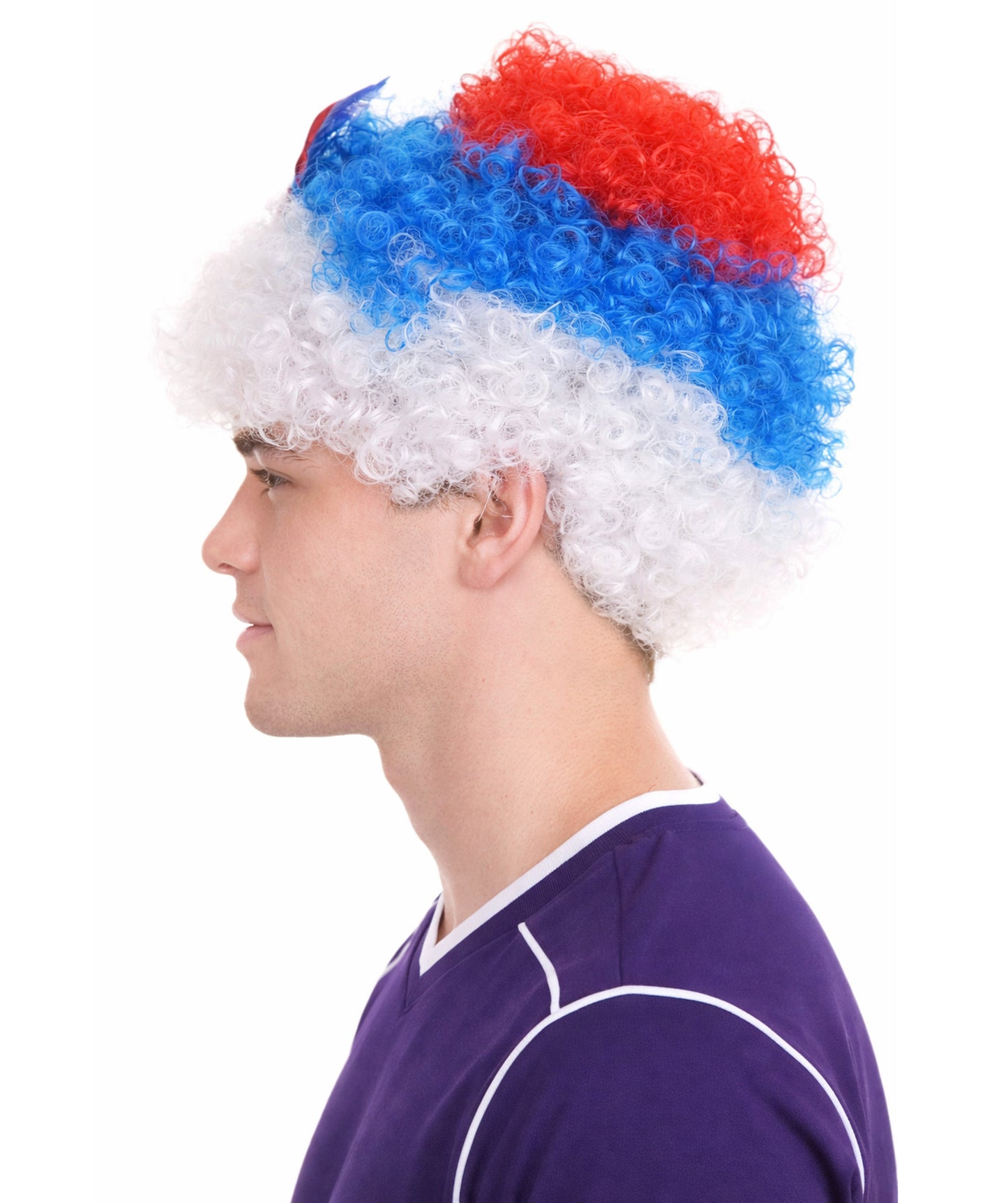 SERBIA Flag Afro Multicolor Wig