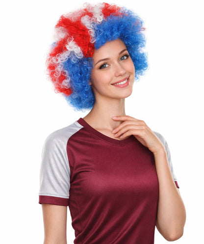 Iceland Flag Sport Afro Multicolor Wig
