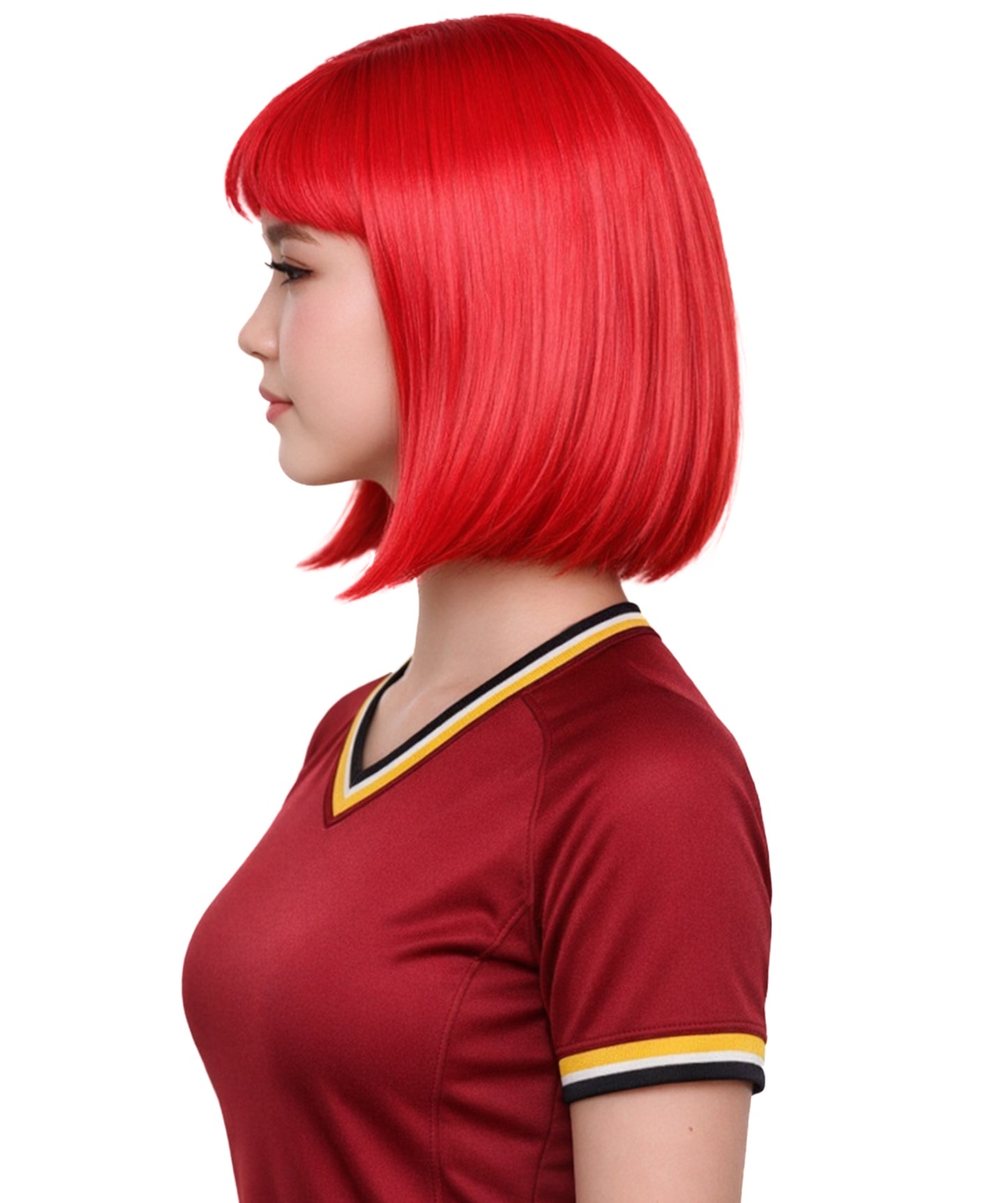 Tunisia Flag Bob Red and White Wig