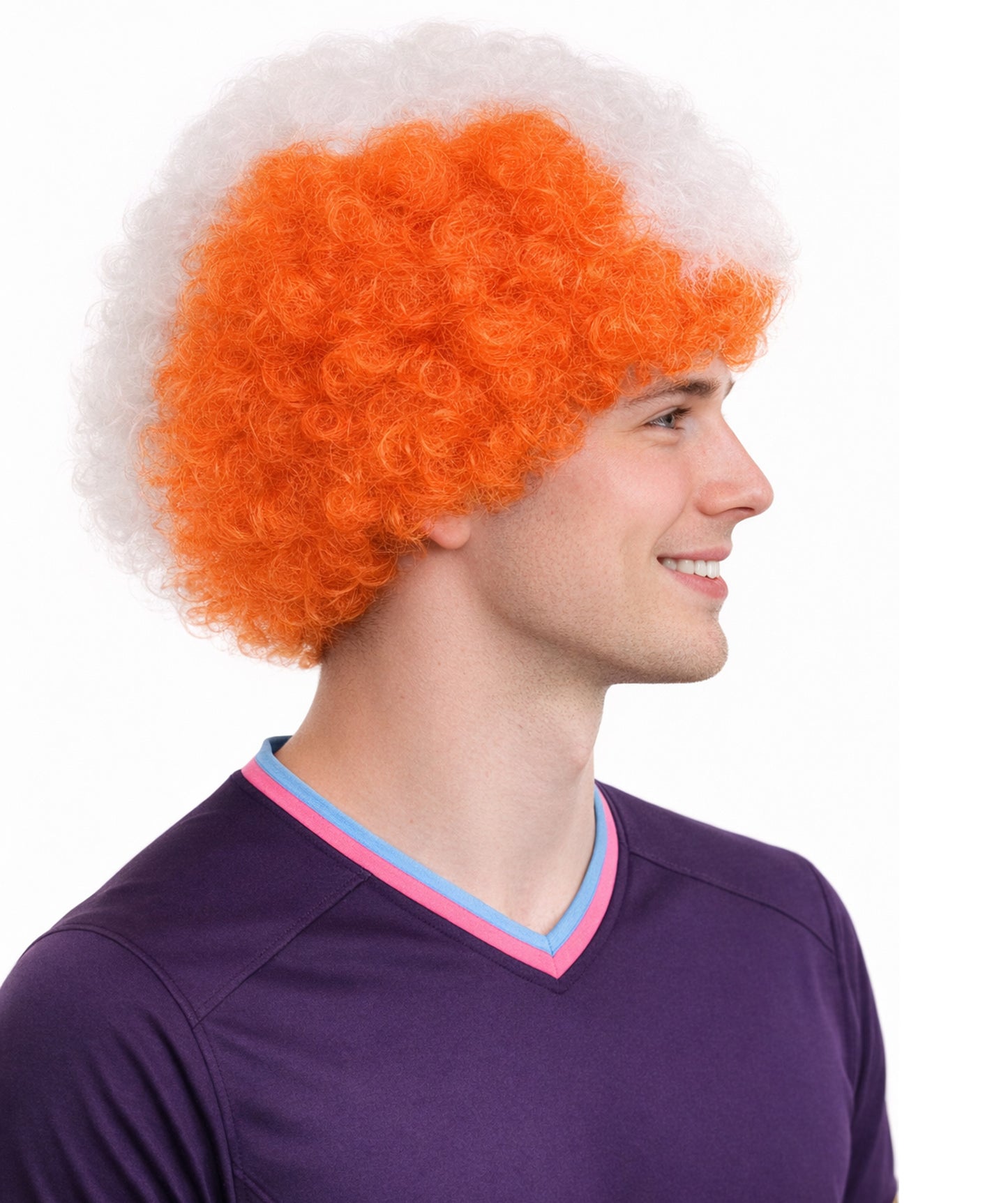 Ivory Coast Flag Afro Multicolor Wig