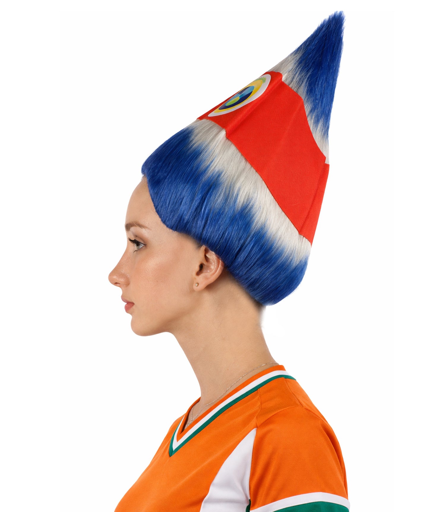 Costa Rica Flag Troll Multicolor Wig