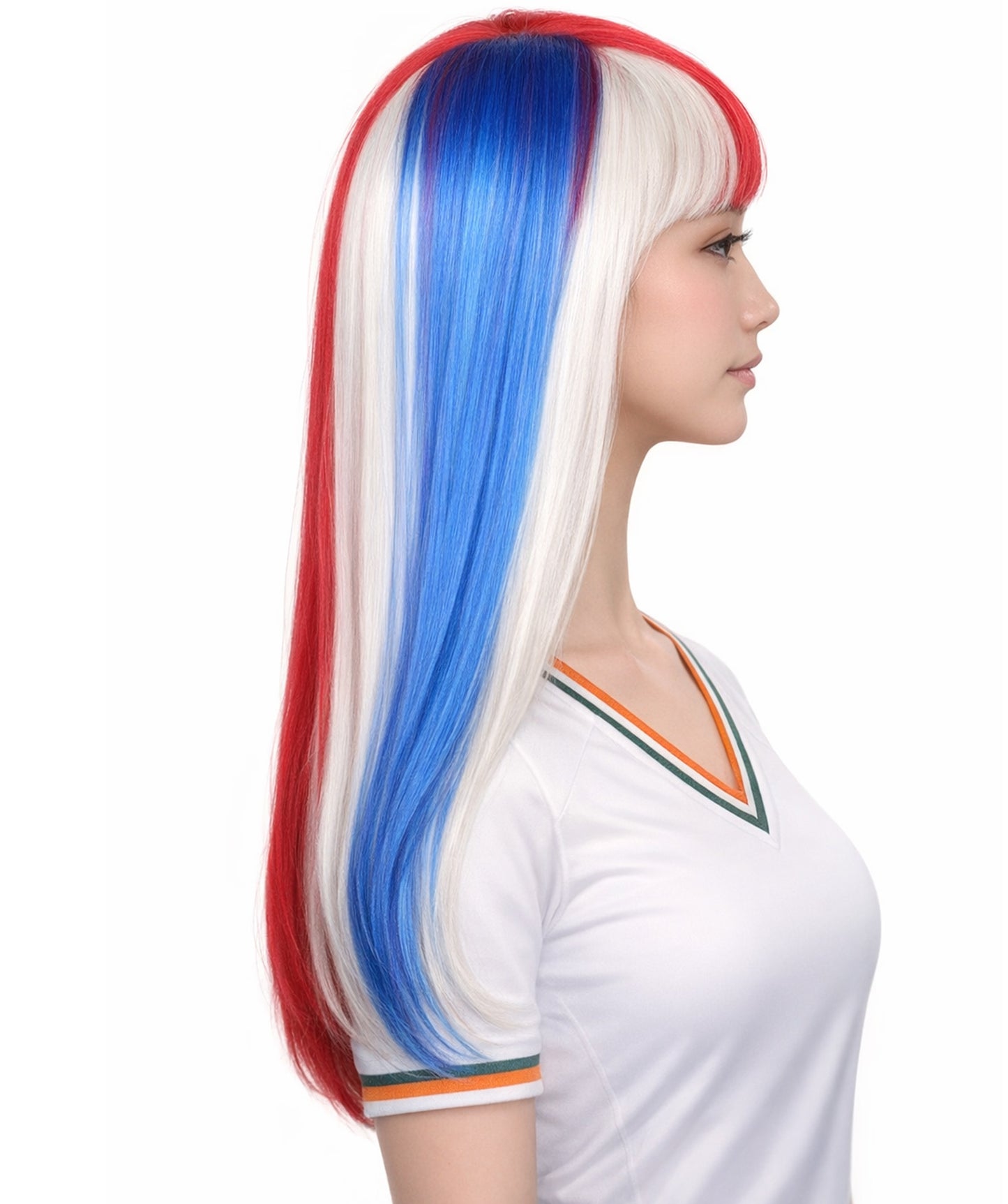 Costa Rica Flag Bob Multicolor Wig