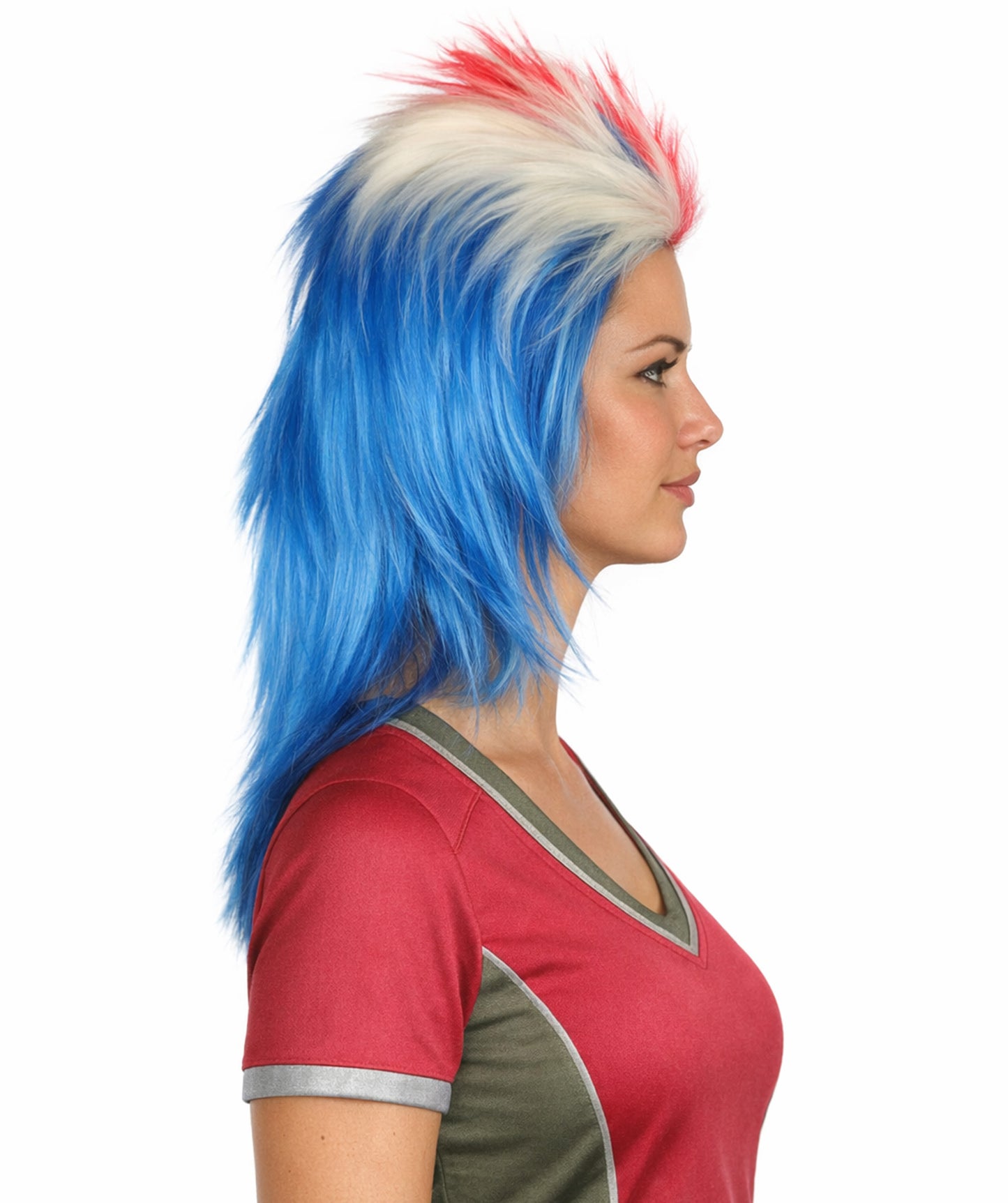 Panama Flag 80's Mullet Multicolor Wig