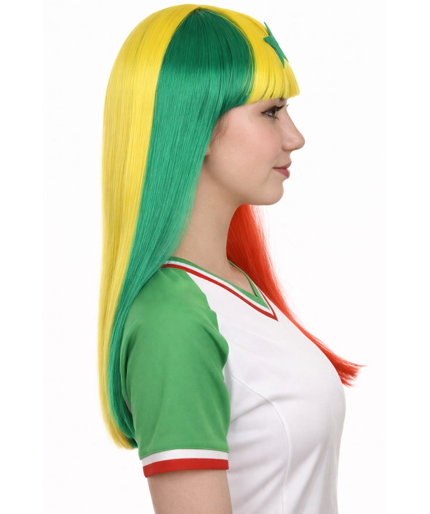 Senegal Flag Long Bob Multicolor Wig