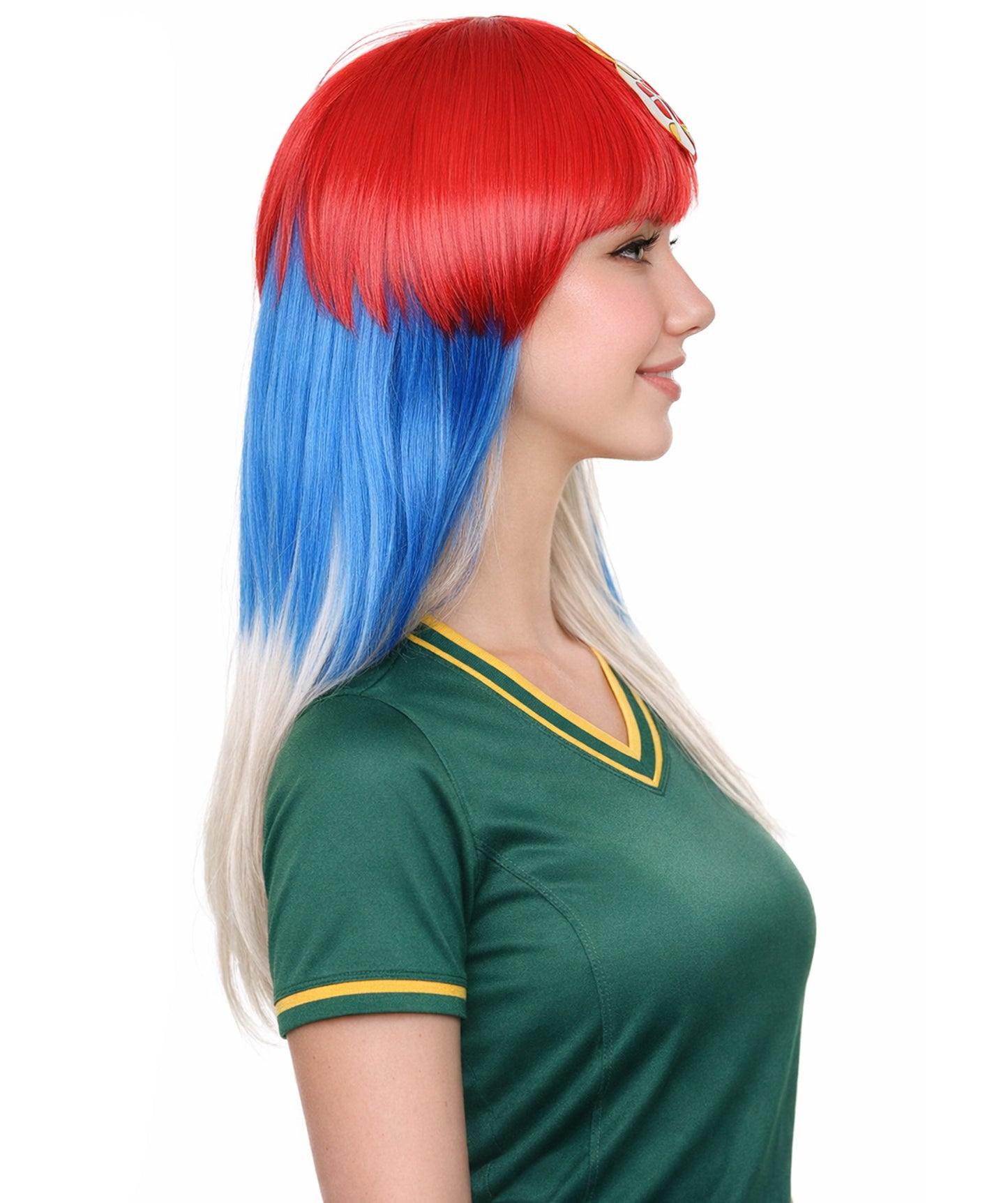 Serbia Flag Bob Multicolor Wig