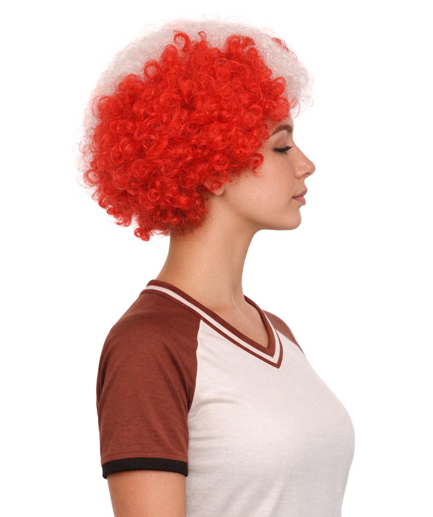 Canada Flag Afro Red and White Wig